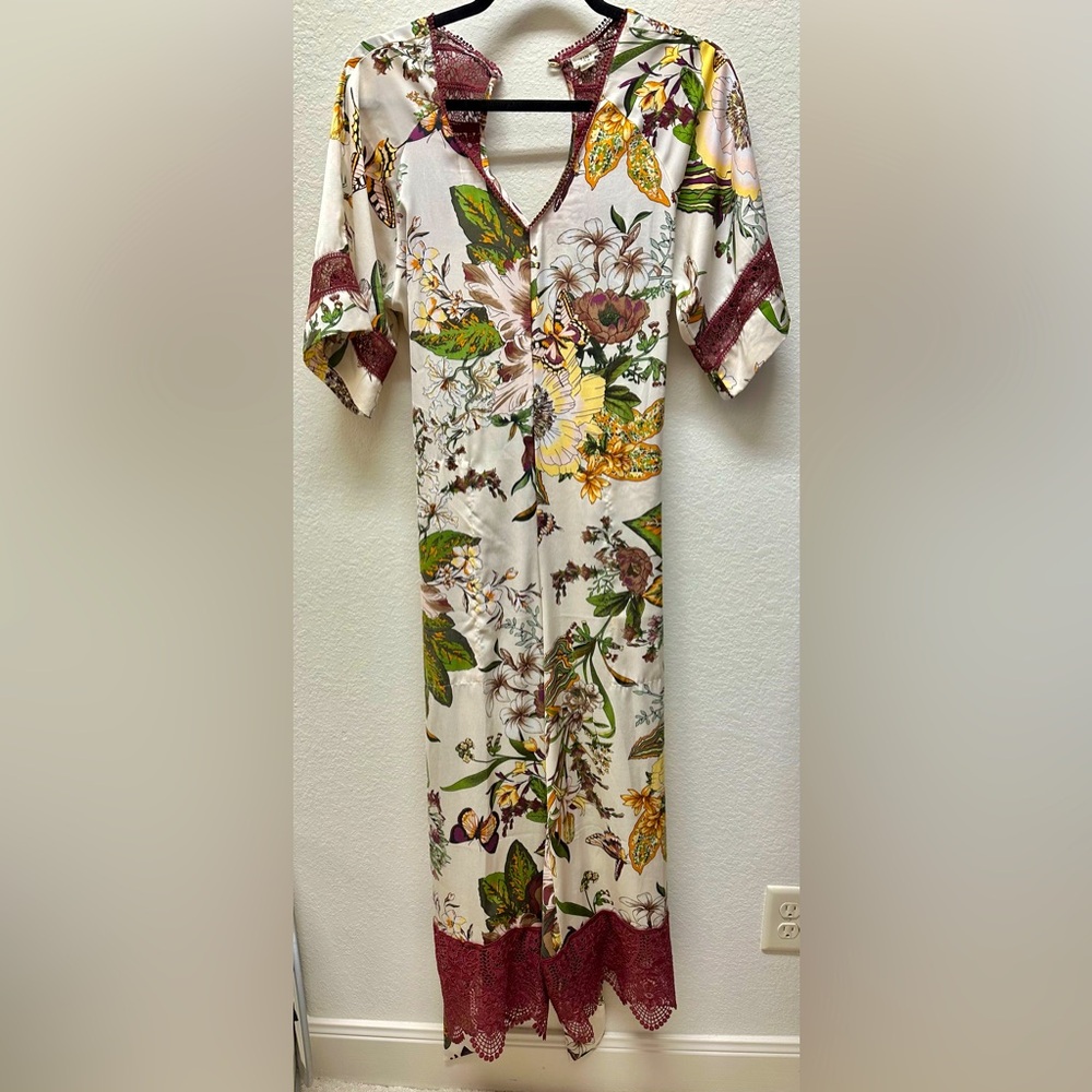 Anthropologie silky-lace romper